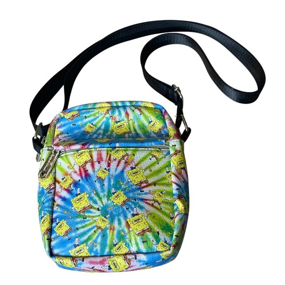 Buckle Down SpongeBob Tie-Dye Print Crossbody Bag Vegan Leather Adjustable Strap - Picture 1 of 13